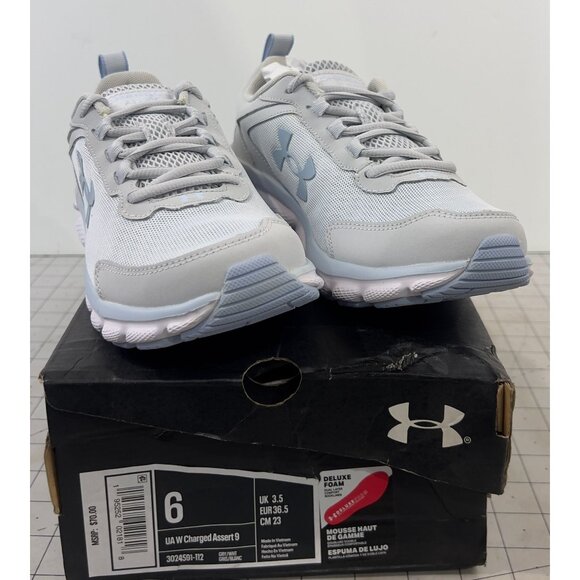 Under Armour Women's Charged Assert 9 Running Shoes Sz. 6 Light Blue/White - Picture 1 of 8